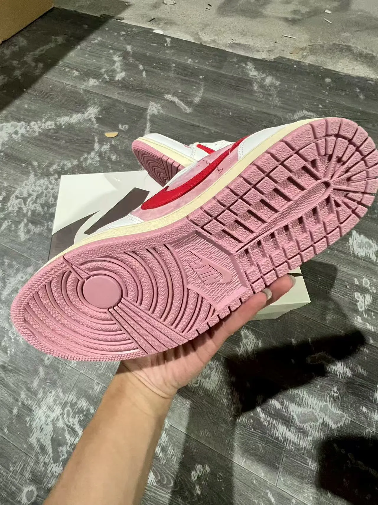Nike Air Jordan 1 White Pink Red Lifestyle Sneakers 6
