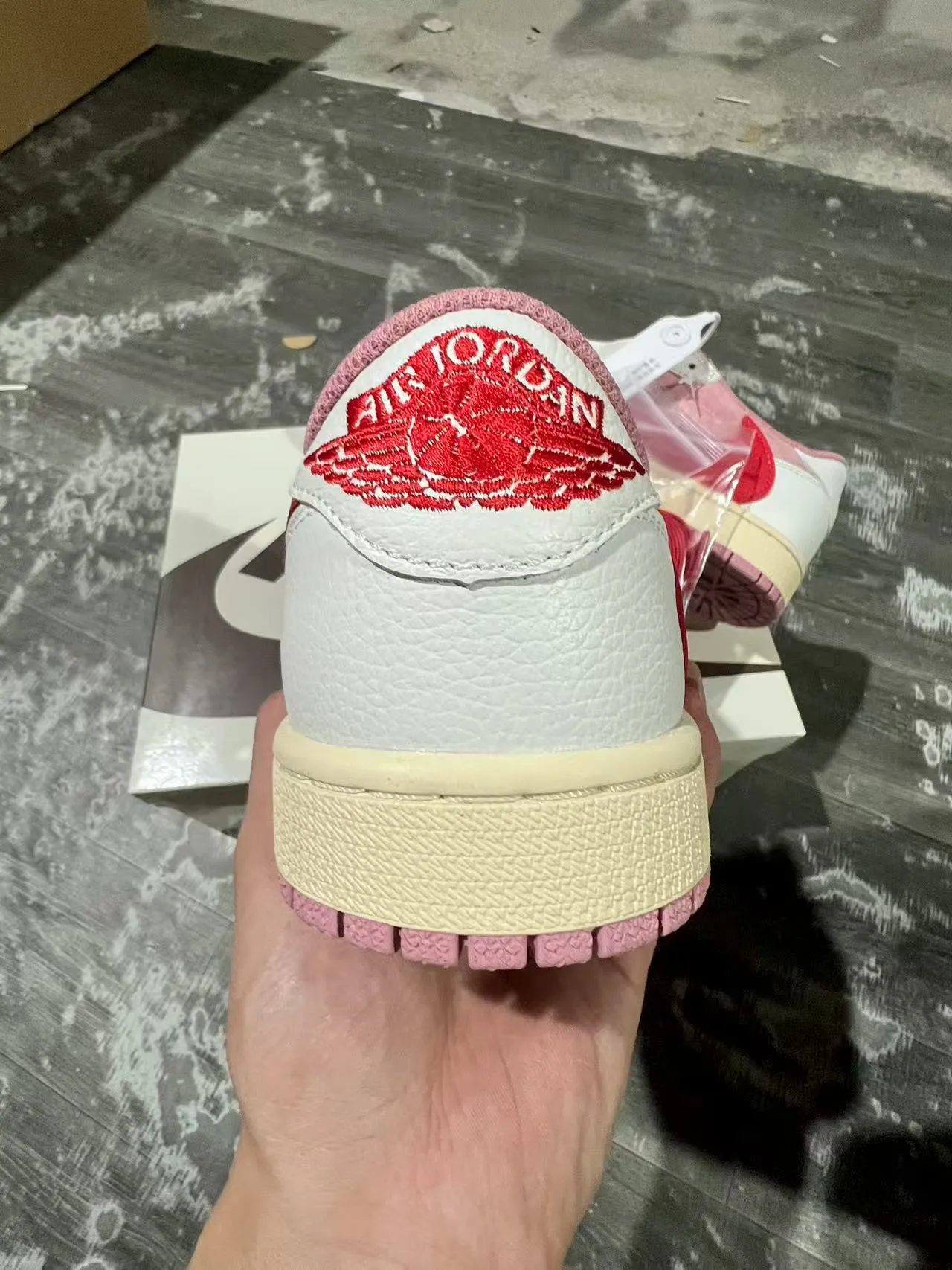 Nike Air Jordan 1 White Pink Red Lifestyle Sneakers 8