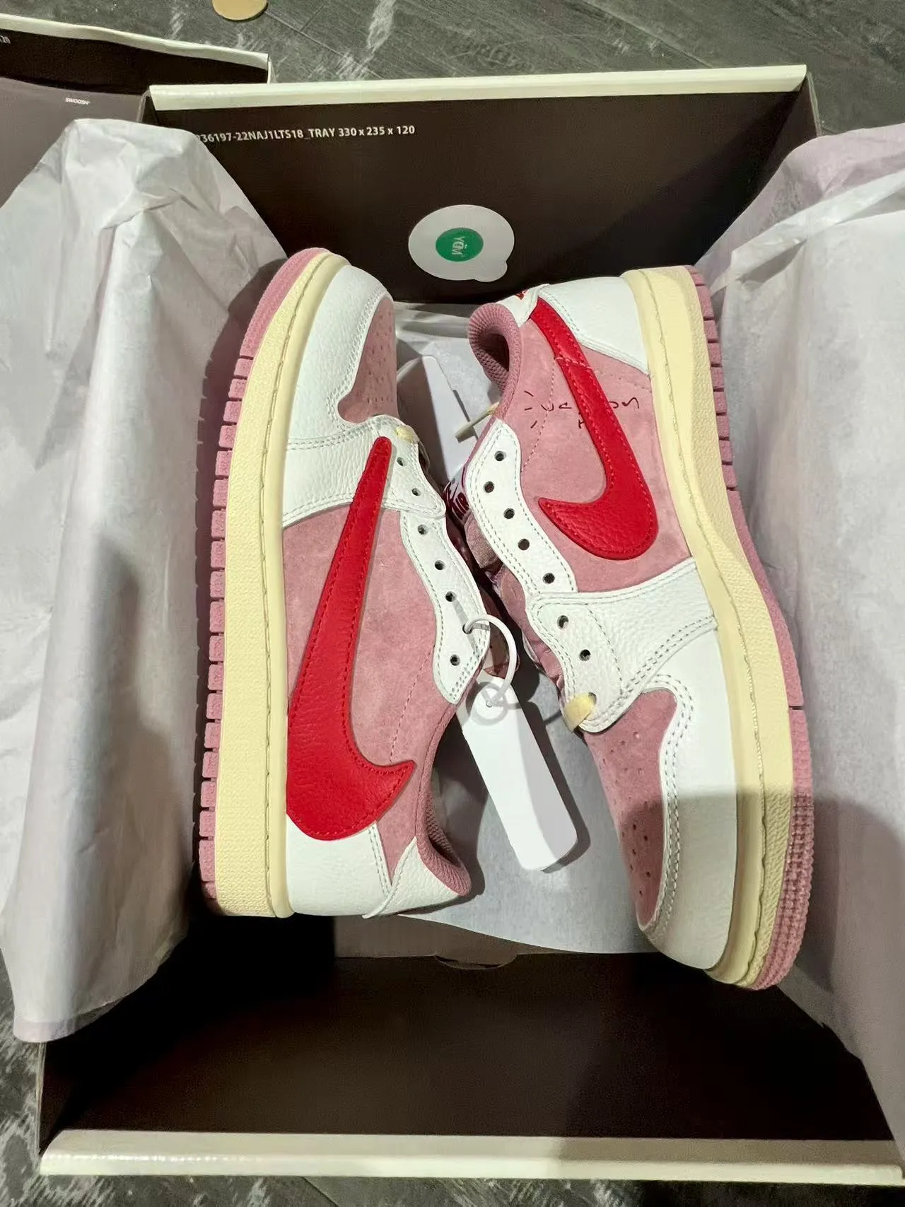 Nike Air Jordan 1 White Pink Red Lifestyle Sneakers 9