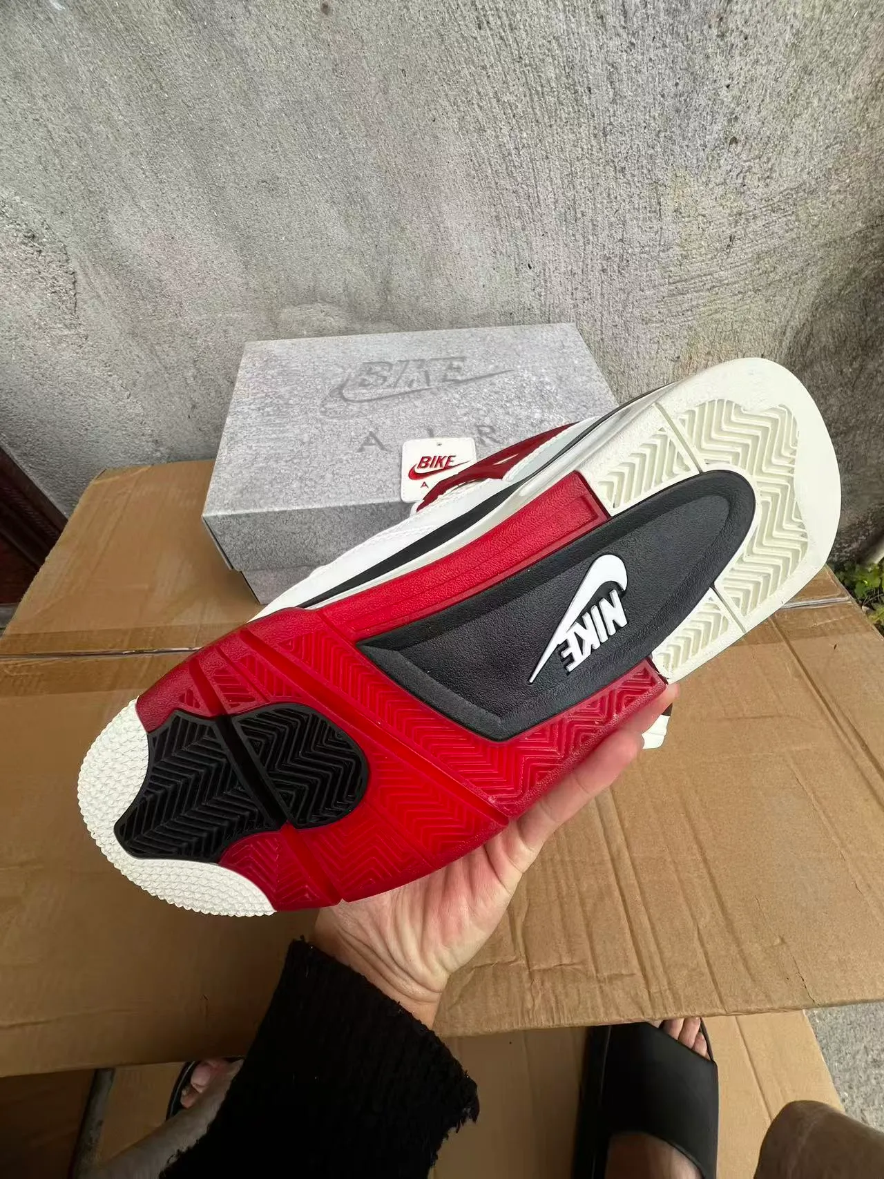 Nike Air Jordan 4 White Red Black Basketball Shoes 6