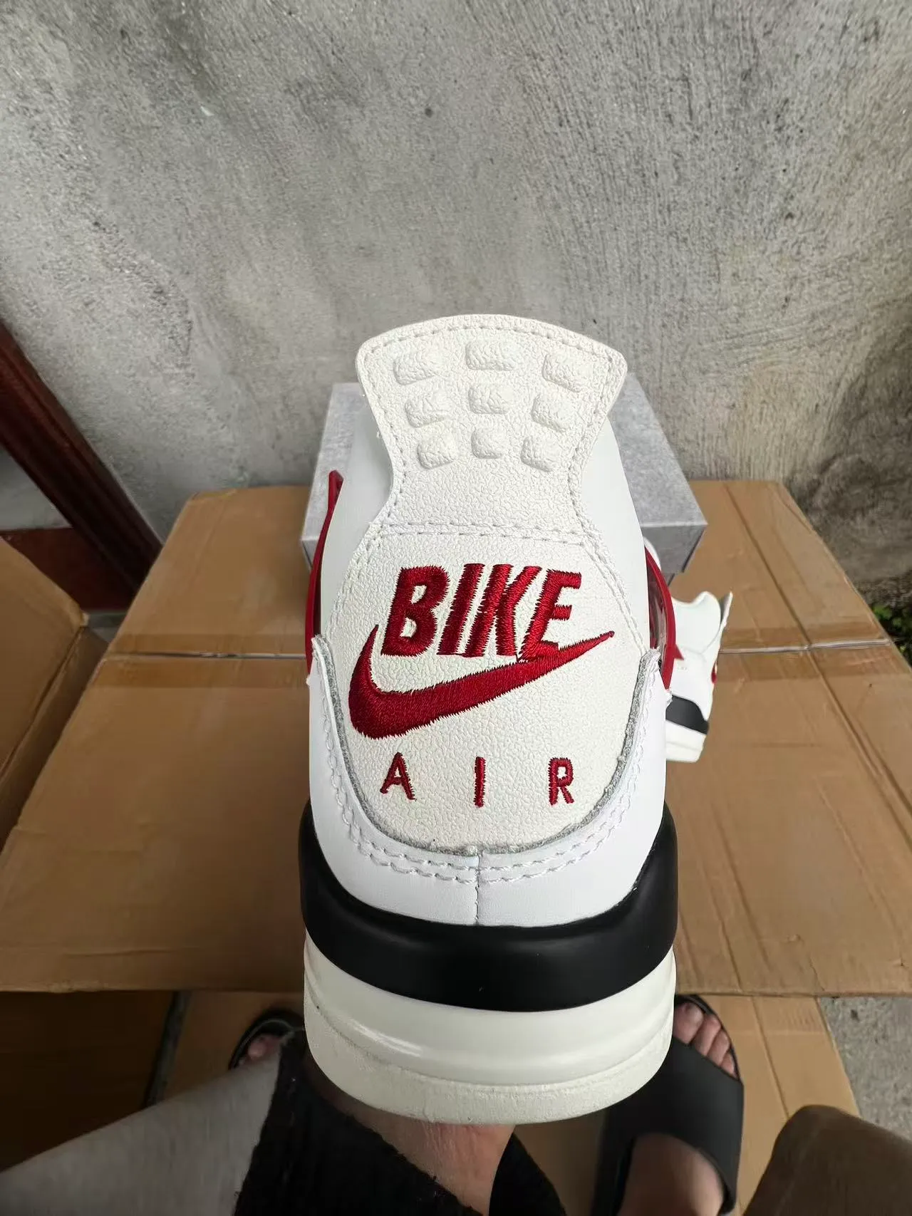 Nike Air Jordan 4 White Red Black Basketball Shoes 8