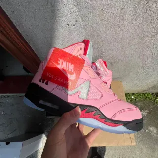 Nike Air Jordan 5 Rosa Plata Shark-Tooth zapatillas de baloncesto