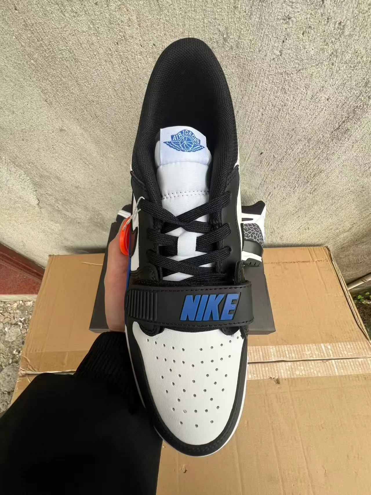 Nike Air Jordan Legacy 312 White Black Royal Blue Elephant Print Basketball Shoes 2