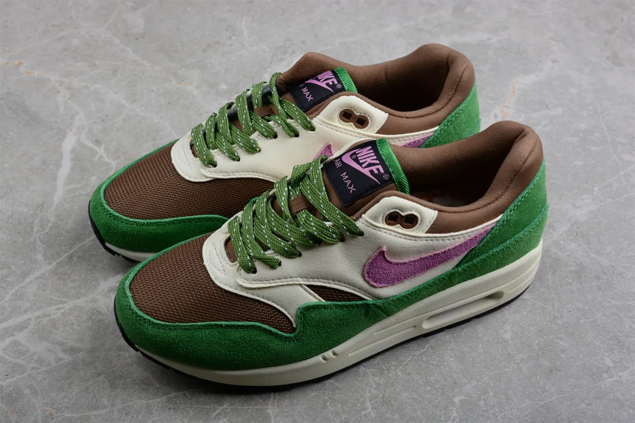 Nike Air Max 1 Green Cream Pink Lifestyle Sneakers 10