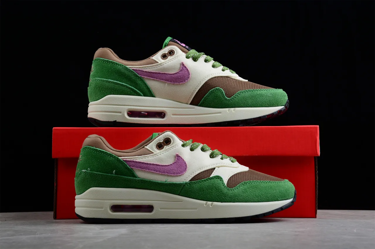 Nike Air Max 1 Green Cream Pink Lifestyle Sneakers 16