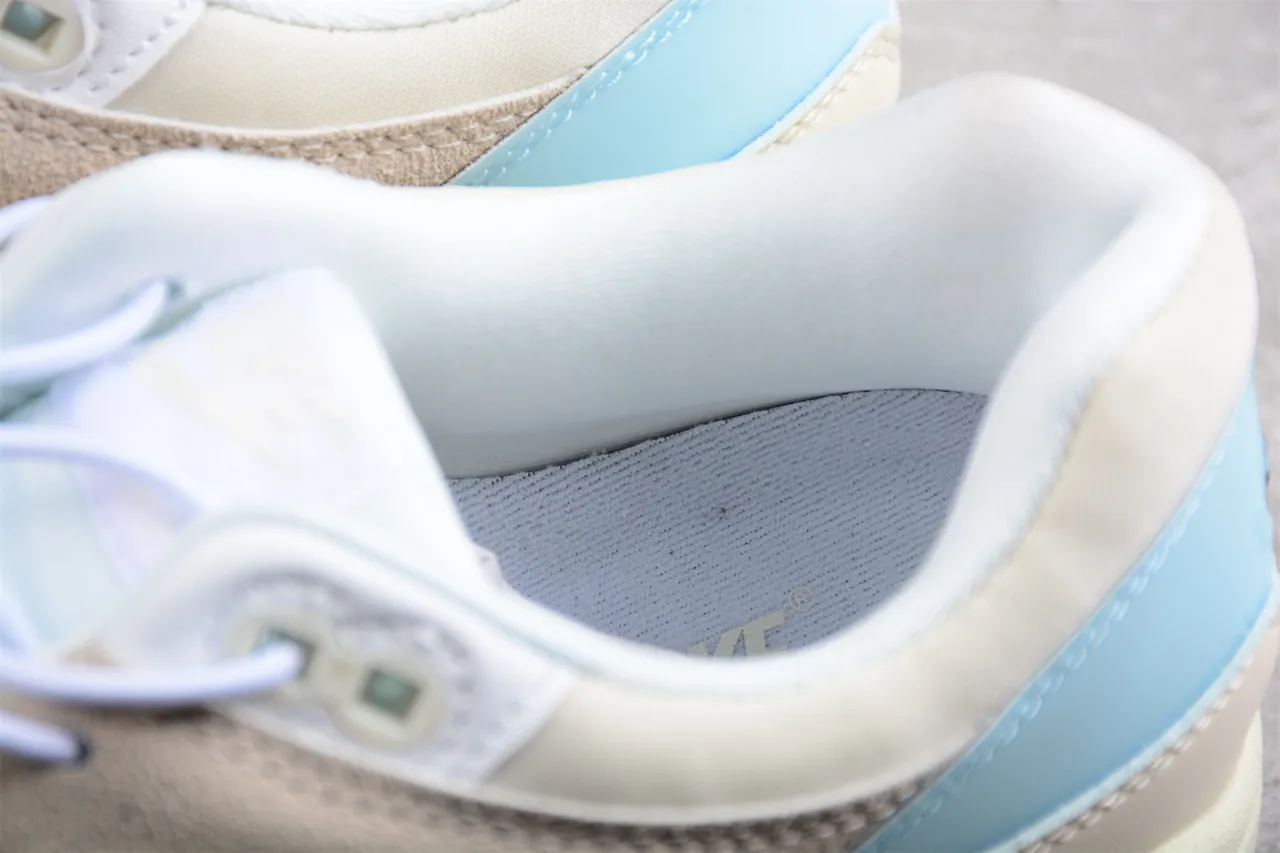 Nike Air Max 1 Off-White Beige Light Blue Lifestyle Sneakers 5