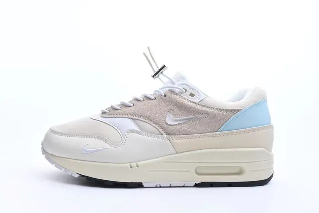 Nike Air Max 1 Off-White Beige Light Blue Lifestyle Sneakers 17