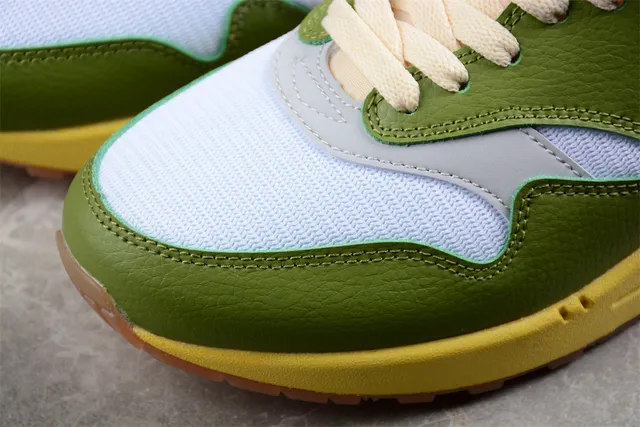 Nike Air Max 1 Olive Green White Orange Yellow Lifestyle Sneakers 8
