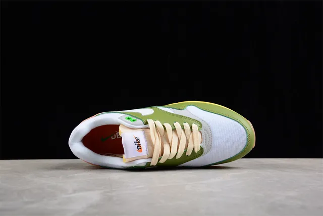 Nike Air Max 1 Olive Green White Orange Yellow Lifestyle Sneakers 12