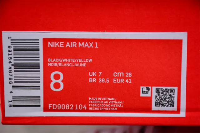 Nike Air Max 1 White Gray Black Orange Lifestyle Sneakers 2