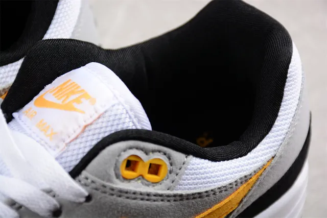 Nike Air Max 1 White Gray Black Orange Lifestyle Sneakers 6