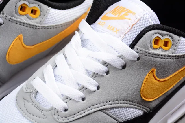 Nike Air Max 1 White Gray Black Orange Lifestyle Sneakers 7