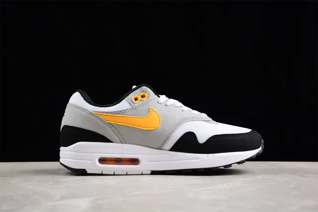Nike Air Max 1 White Gray Black Orange Lifestyle Sneakers 11