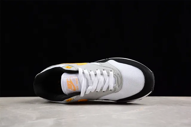 Nike Air Max 1 White Gray Black Orange Lifestyle Sneakers 12