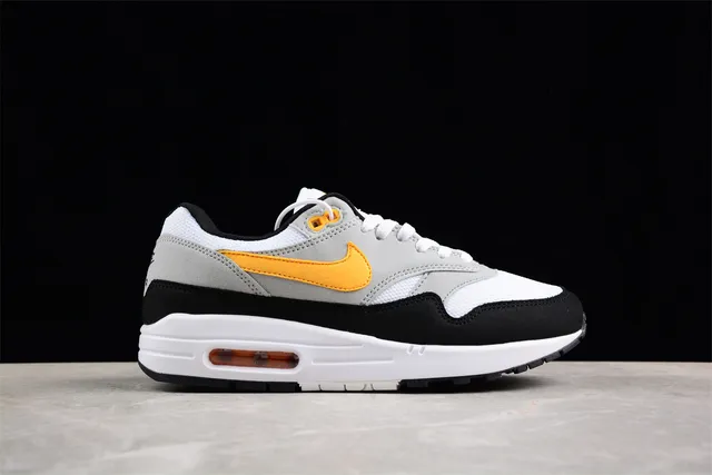 Nike Air Max 1 White Gray Black Orange Lifestyle Sneakers 14