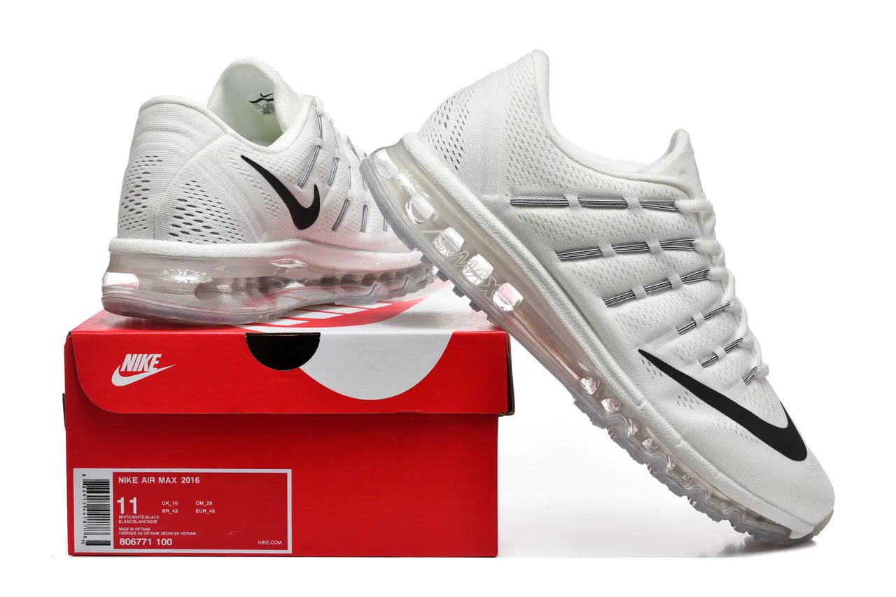 Nike Air Max 2015 White Black Transparent Running Shoes 2