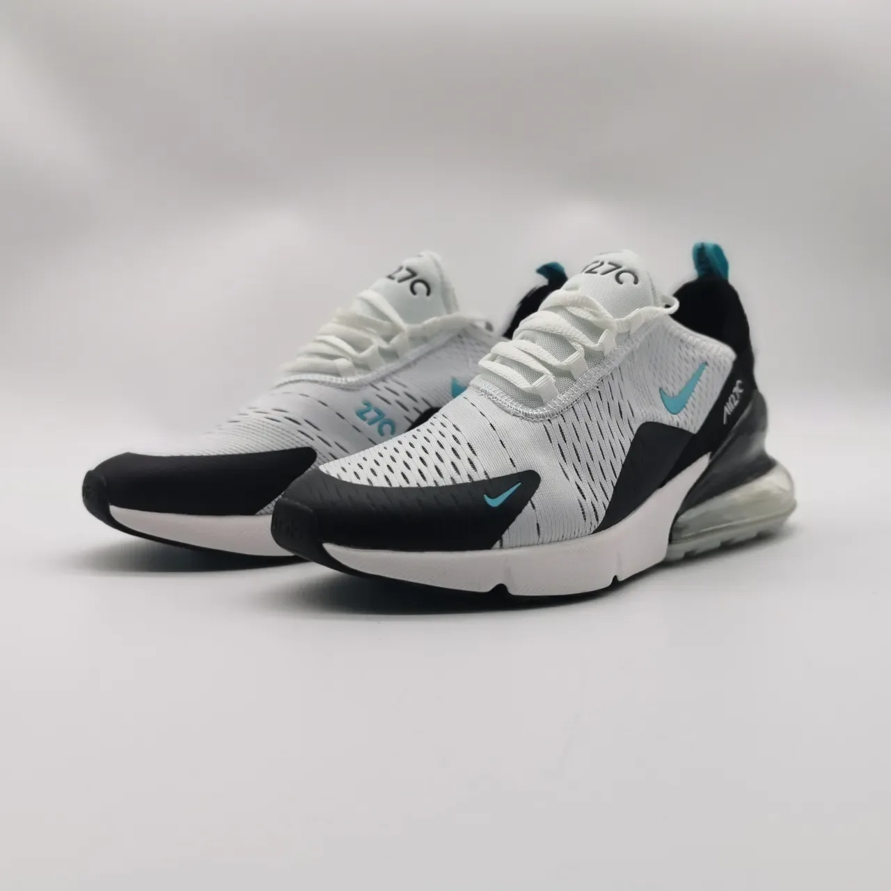 Nike Air Max 270 أبيض أسود تركواز لايف ستايل سنيكر 6