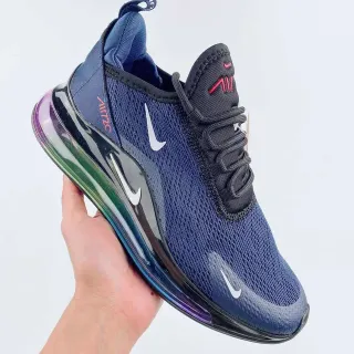 Nike Air Max 720 Navy Multicolor Knit Upper Full-Length Visible Unit Lifestyle Sneakers