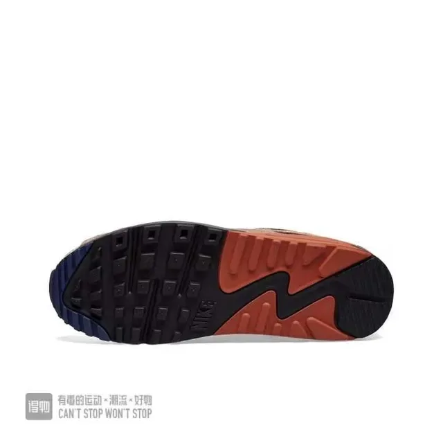 Nike Air Max 90 Beige Tan Rouge Bleu Marine Sneakers Lifestyle 2