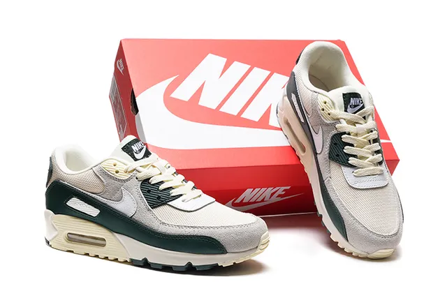 Nike Air Max 90 Off-White and Dark Green Lifestyle Sneakers 2