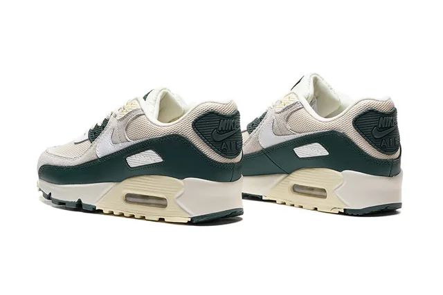 Nike Air Max 90 Off-White and Dark Green Lifestyle Sneakers 3