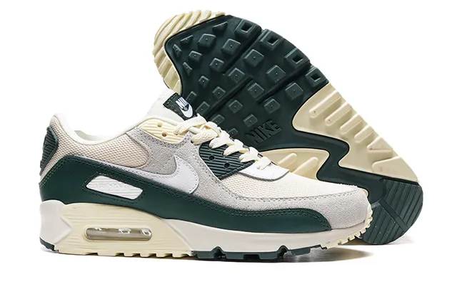 Nike Air Max 90 Off-White and Dark Green Lifestyle Sneakers 4