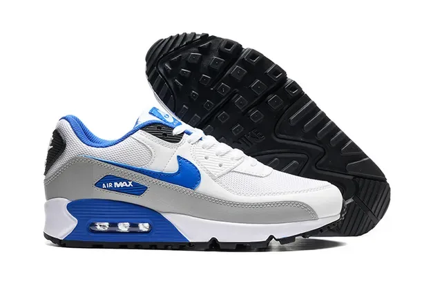 Nike Air Max 90 White Blue Gray Lifestyle Sneakers 4