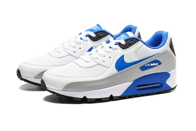 Nike Air Max 90 White Blue Gray Lifestyle Sneakers 5