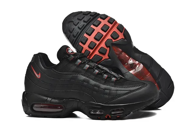 Nike Air Max 95 Black Gray Red Lifestyle Sneakers 11