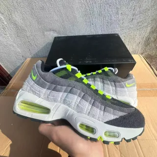 Nike Air Max 95 Gray and Neon Green Lifestyle Sneakers