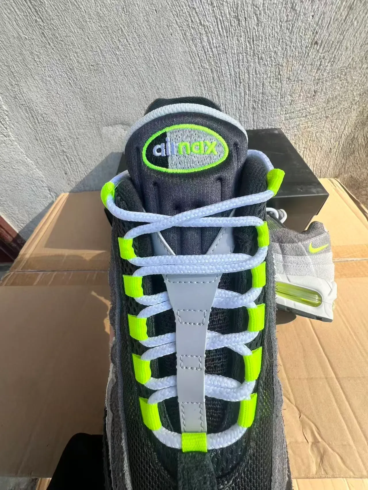 Nike Air Max 95 Gray and Neon Green Lifestyle Sneakers 4