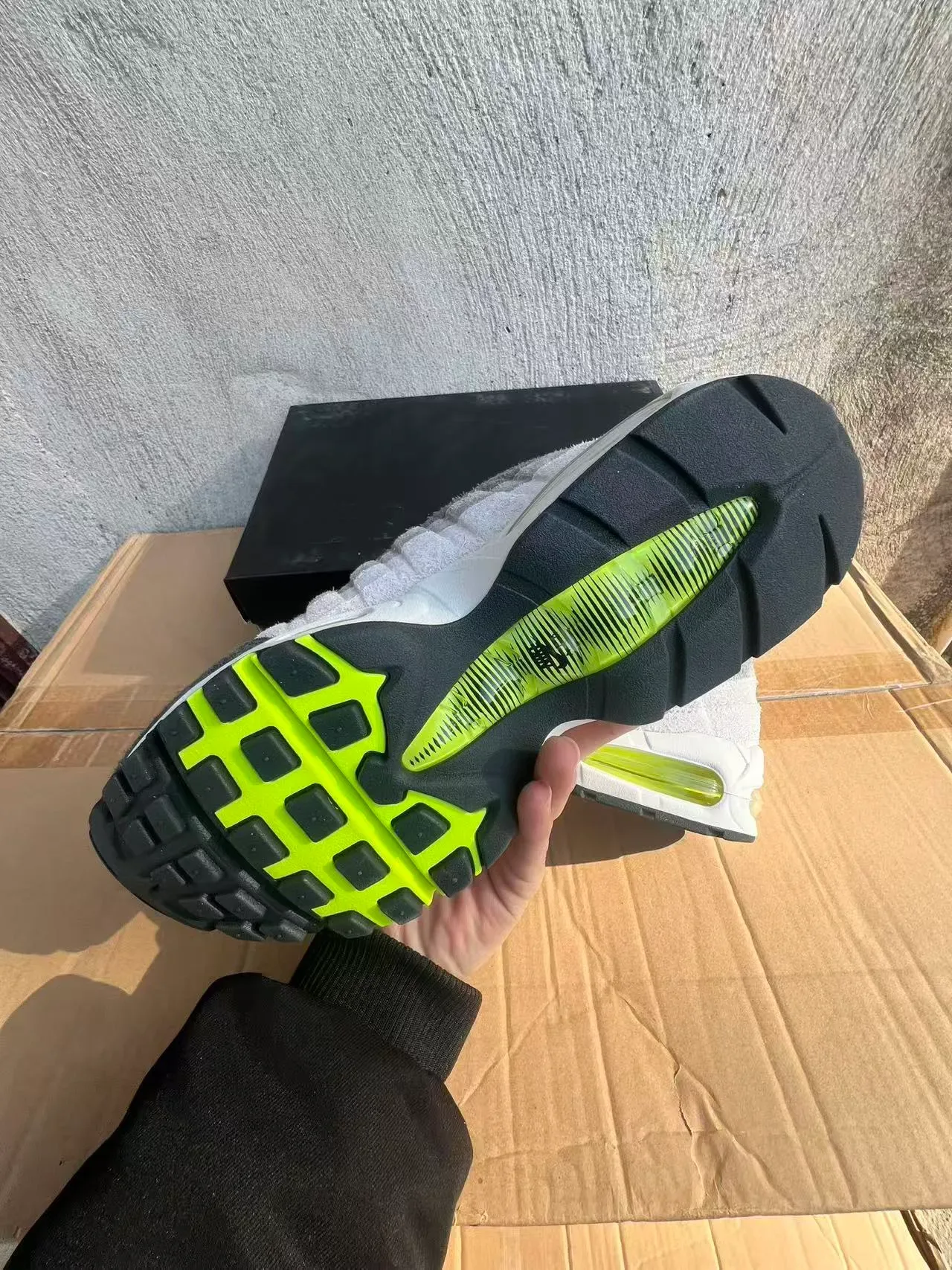 Nike Air Max 95 Gray and Neon Green Lifestyle Sneakers 6