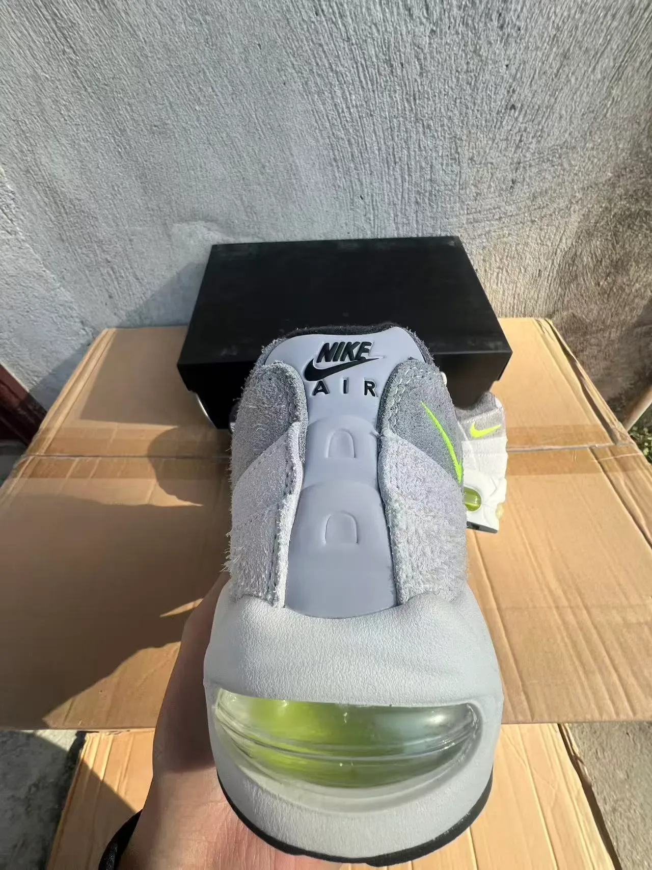 Nike Air Max 95 Gray and Neon Green Lifestyle Sneakers 8
