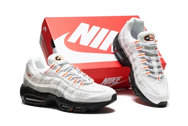 Nike Air Max 95 White Gray Orange Lifestyle Sneakers 2