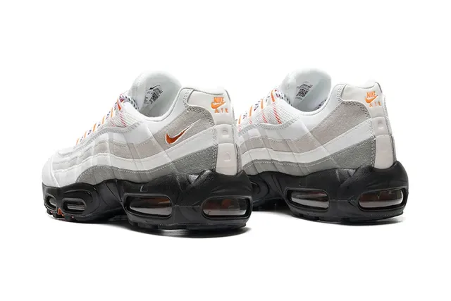 Nike Air Max 95 White Gray Orange Lifestyle Sneakers 3