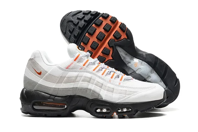 Nike Air Max 95 White Gray Orange Lifestyle Sneakers 4