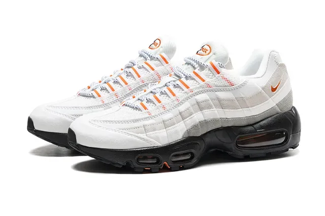 Nike Air Max 95 White Gray Orange Lifestyle Sneakers 5