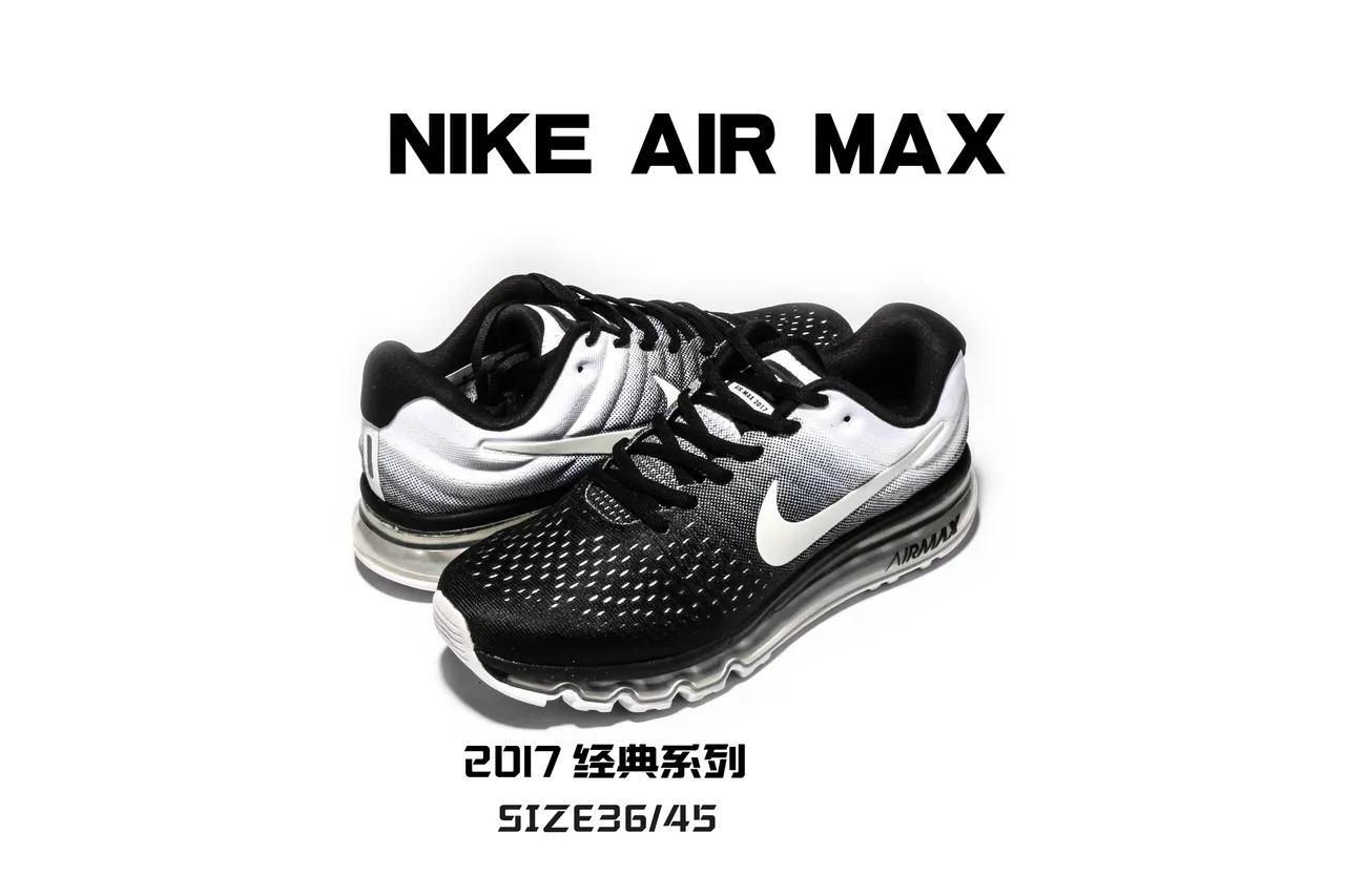 Nike Air Max Black White Engineered Knit Upper Gradient Running Shoes 6