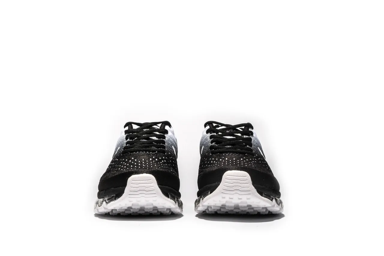 Nike Air Max Black White Engineered Knit Upper Gradient Running Shoes 10
