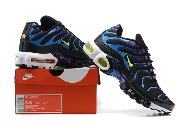 Nike Air Max Plus Black Gray Yellow Lifestyle Sneakers 14