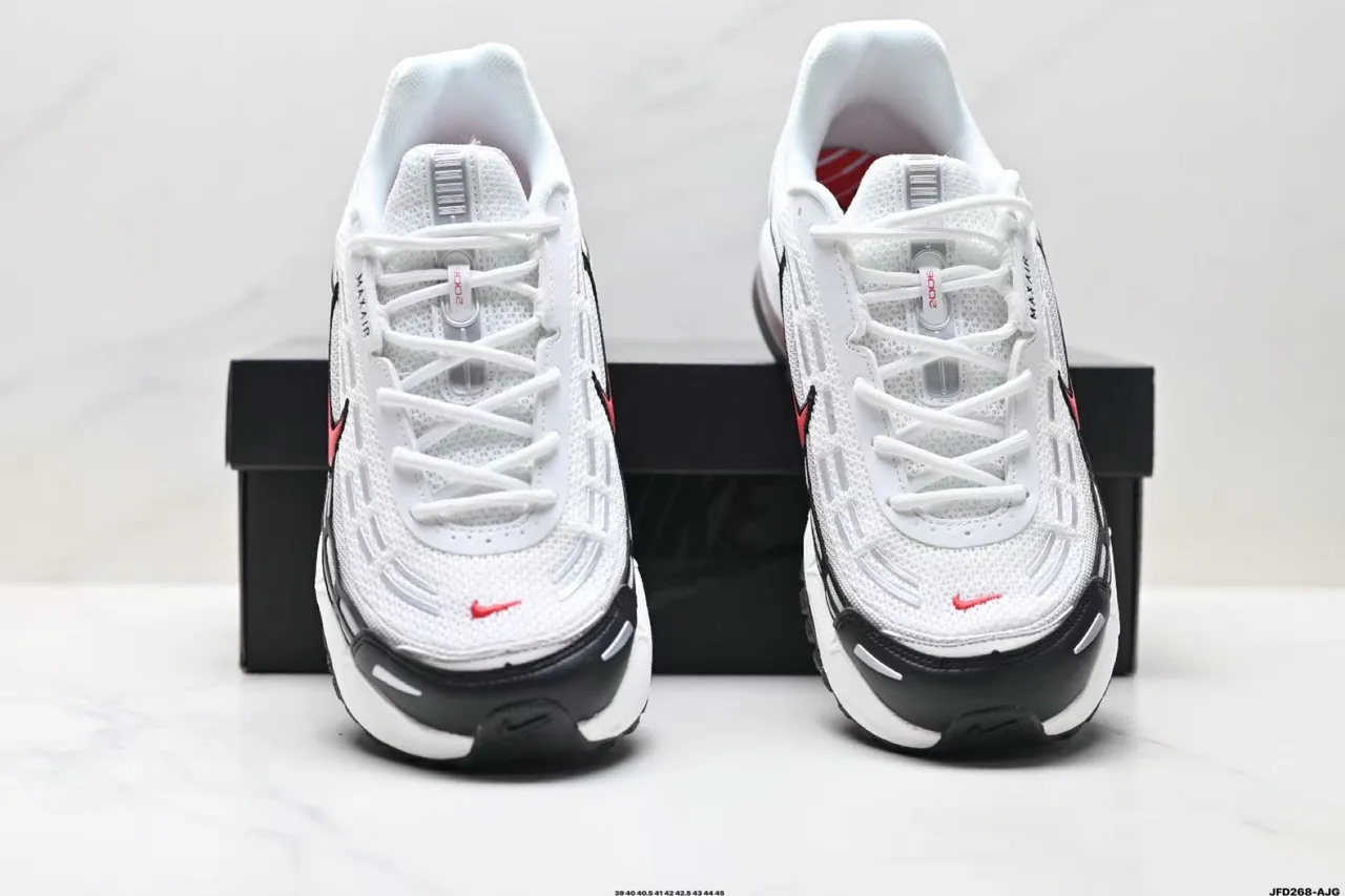 Nike Air Max Plus White Black Red Running Shoes 5