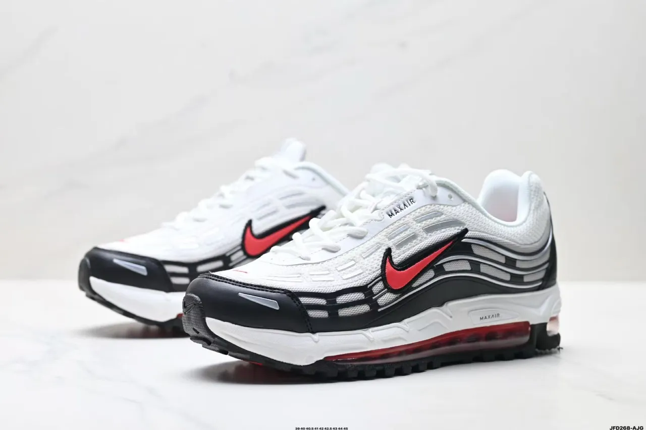 Nike Air Max Plus White Black Red Running Shoes 7