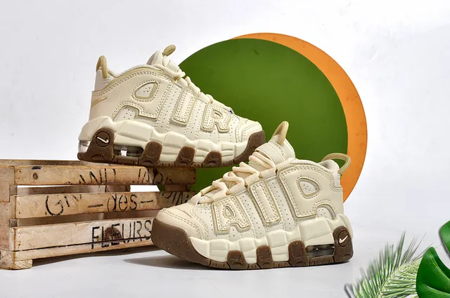 Nike Air More Uptempo Gray White Chunky Sneakers 4