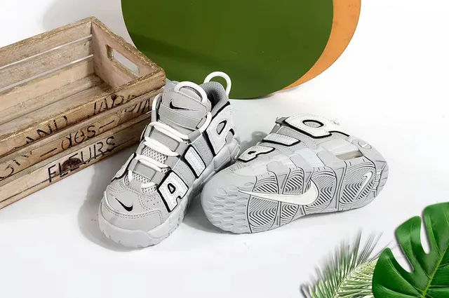 Nike Air More Uptempo Gray White Chunky Sneakers 15