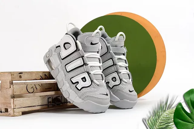 Nike Air More Uptempo Gray White Chunky Sneakers 18