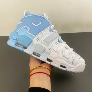 Nike Air More Uptempo Light Blue and White Basketball Shoes