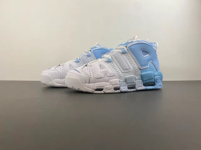 Nike Air More Uptempo Light Blue and White Basketball Shoes 7