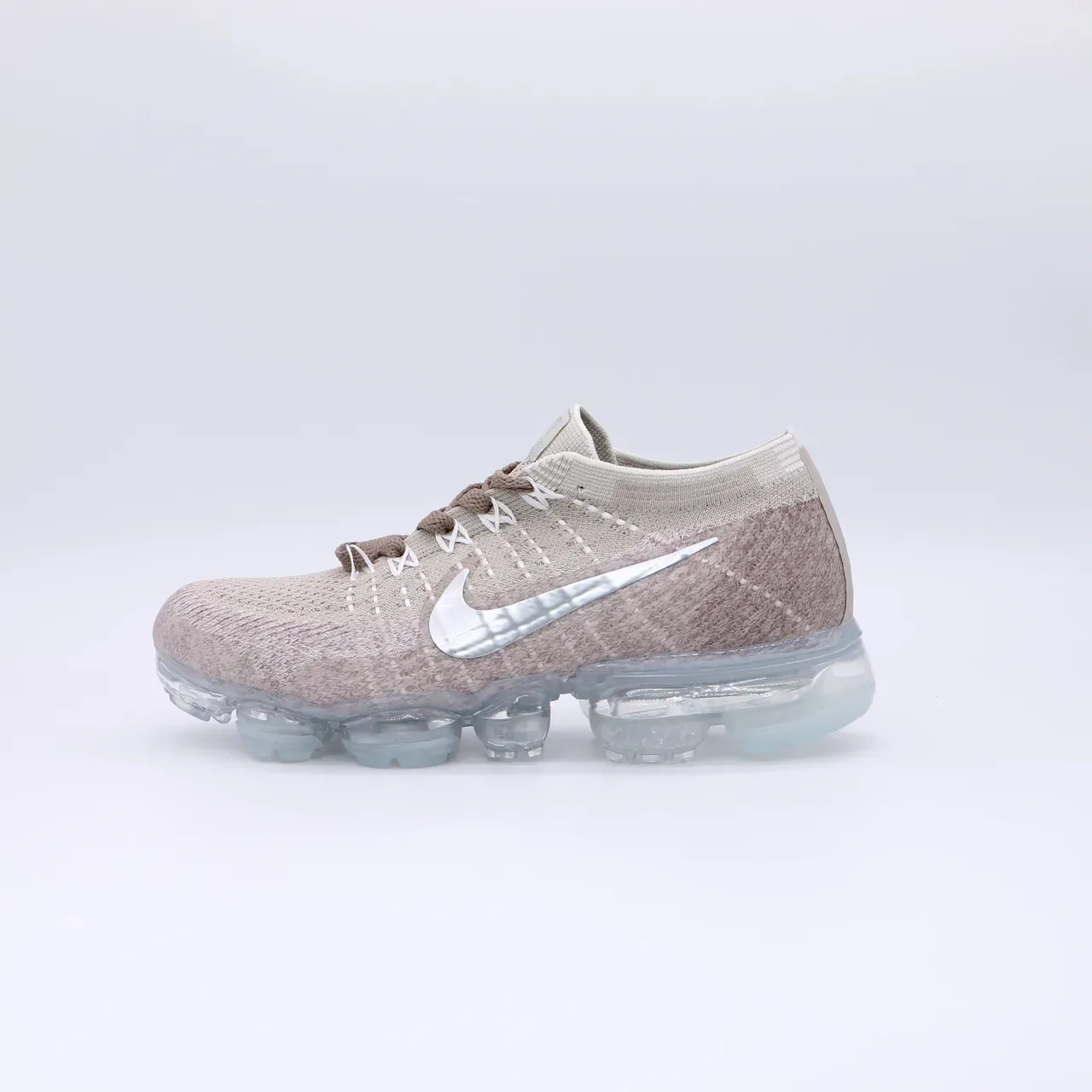 Nike Air VaporMax Flyknit Beige Silver Lifestyle Sneakers 5