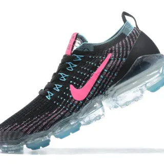 Nike Air VaporMax Flyknit Black Pink Cyan Lifestyle Sneakers