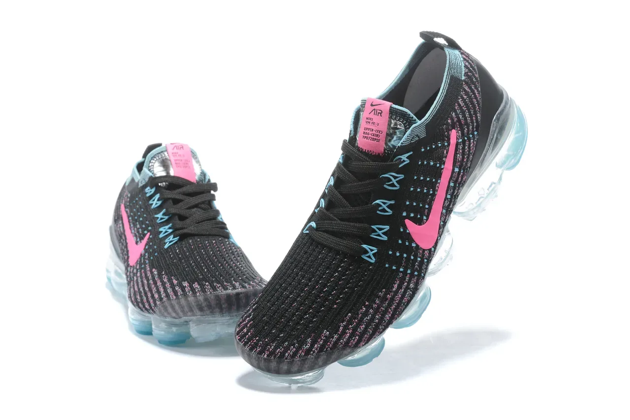 Nike Air VaporMax Flyknit Noir Rose Cyan Lifestyle Sneakers 2